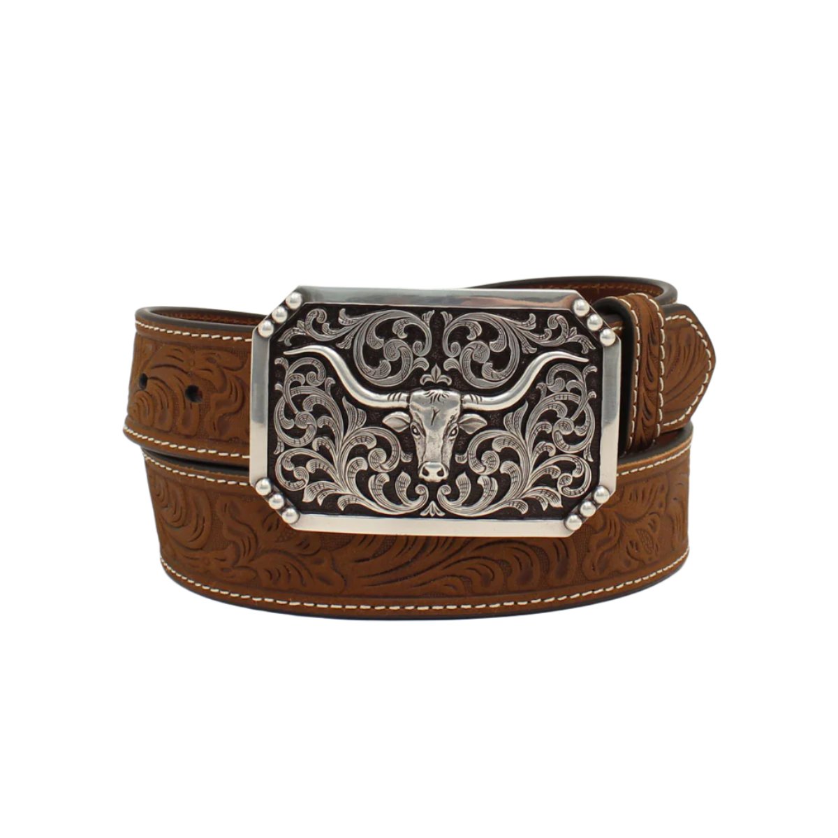 3D Western Floral Tooled Belt - Crazy House Western Wear