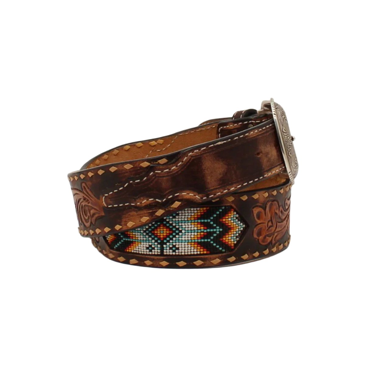 3D Western Floral Tooled Belt - Crazy House Western Wear