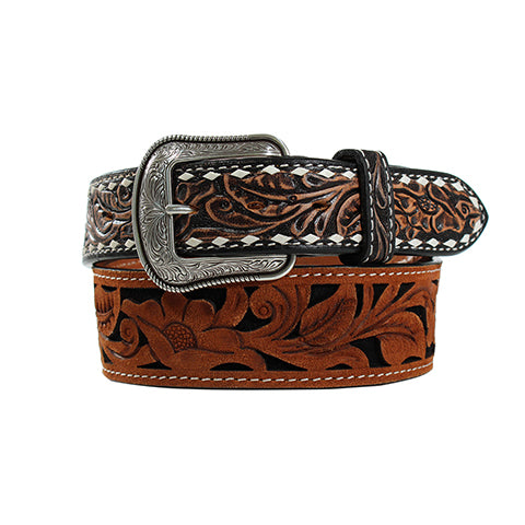 3D Western Floral Tooled Belt - Crazy House Western Wear