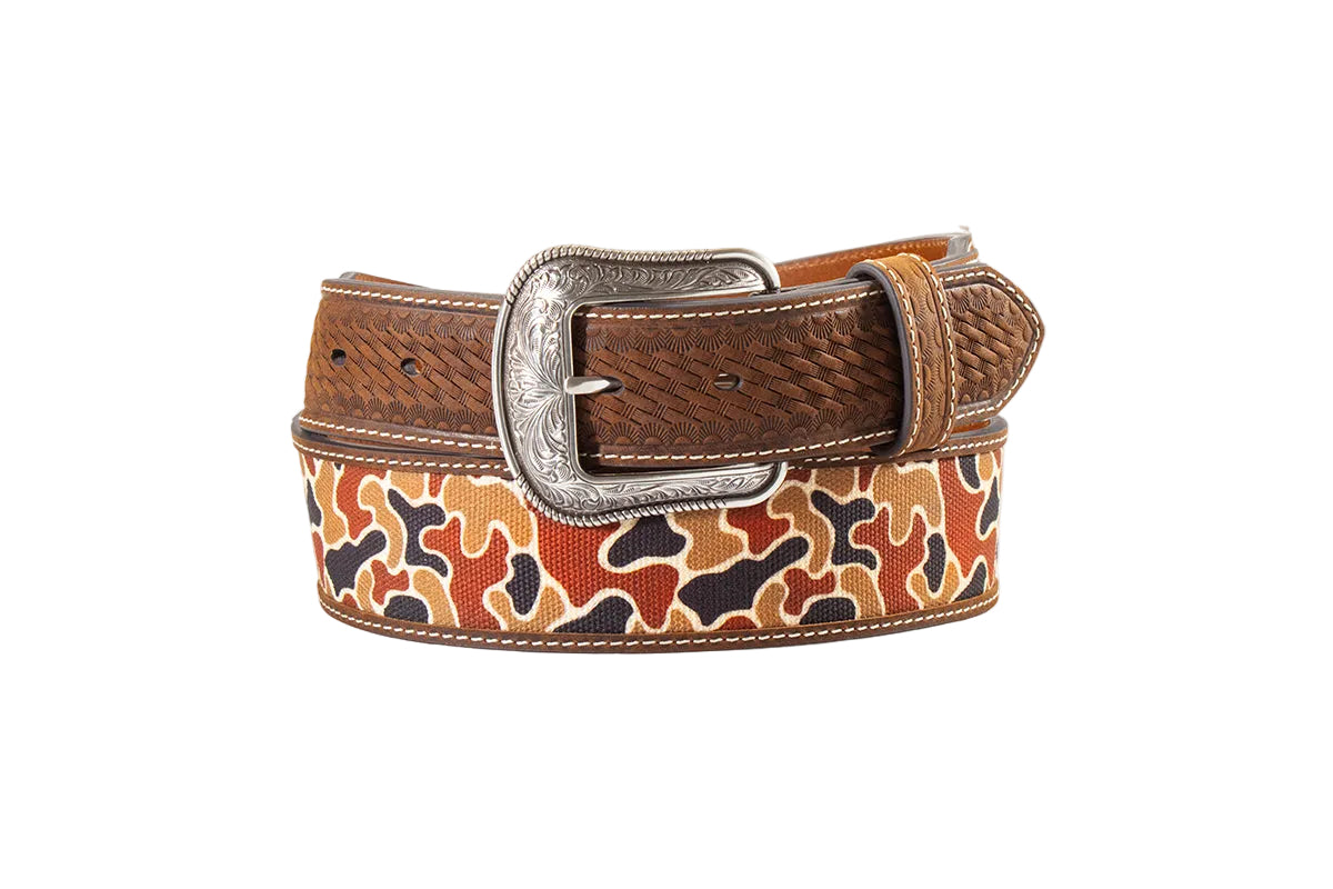 3D Men's Duck Camo Fabric Inlay Western Belt D100021597