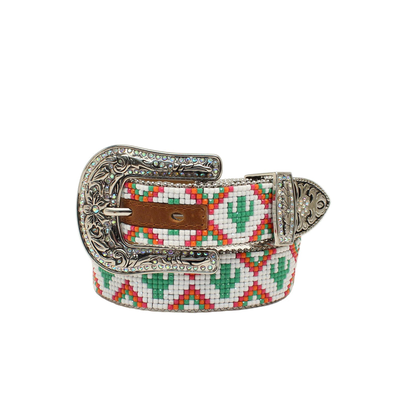 Girl's Angel Ranch Beaded Cactus Patterned Belt D130000297