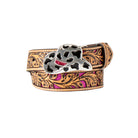 Girl's Angel Ranch Natural Color Cowgirl Hat Buckle Leather Belt D130003648