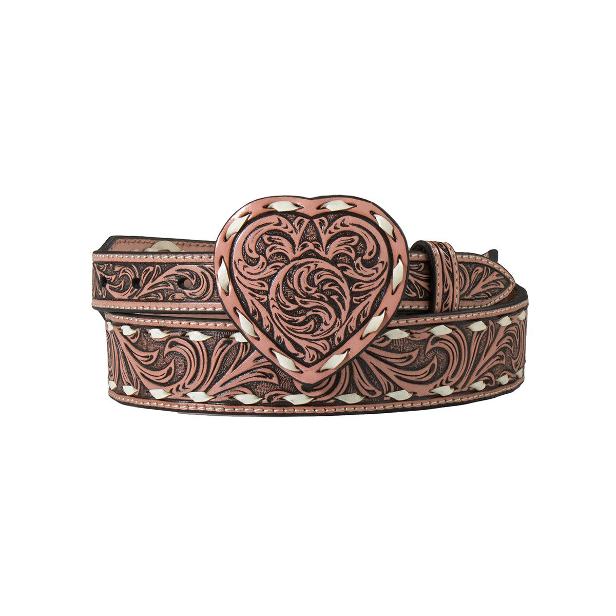 Angel Ranch Tooled Heart Buckle Belt - Crazy House Western Wear