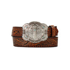 Women's Angel Ranch Embossed Feather Design Belt 
