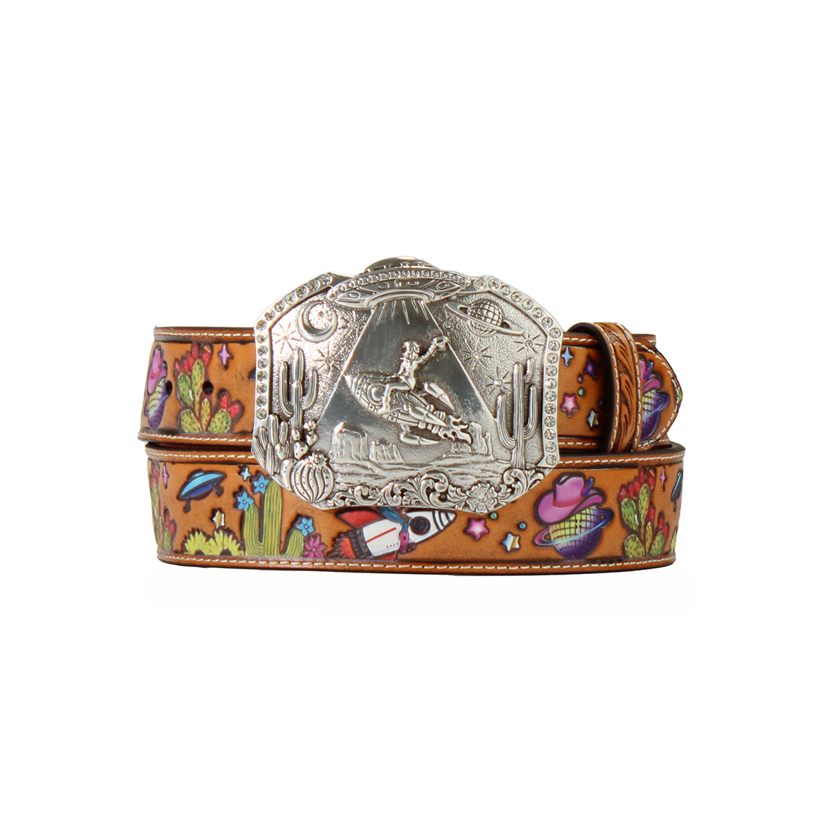 Women's Angel Ranch Multi Colored Cosmic Desert Scene Belt D140009397
