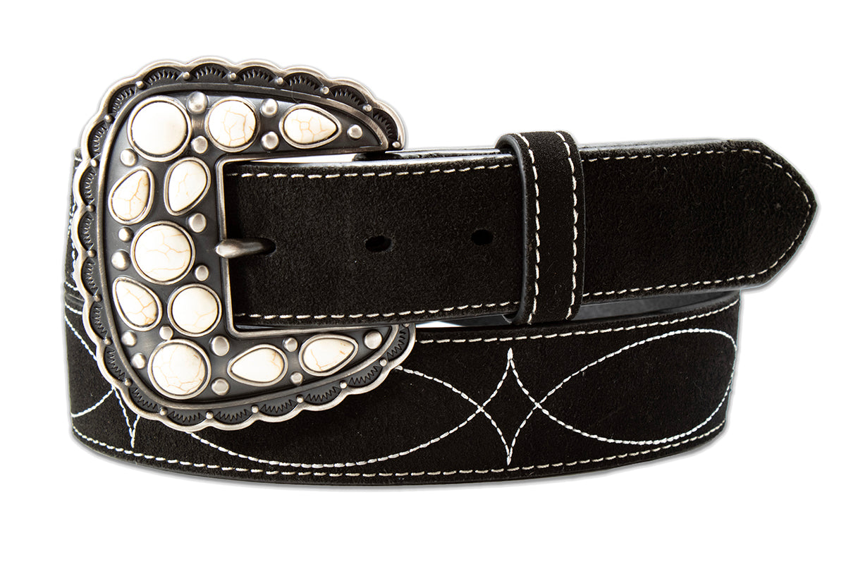Women's Angel Ranch Black Roughout Belt D140010801