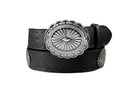 Angel Ranch Women's Black Engraved Leather Belt 