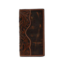 Men's 3D Brown Genuine Leather Hand Tooled Wallet D250001602 - Crazy House Western Wear