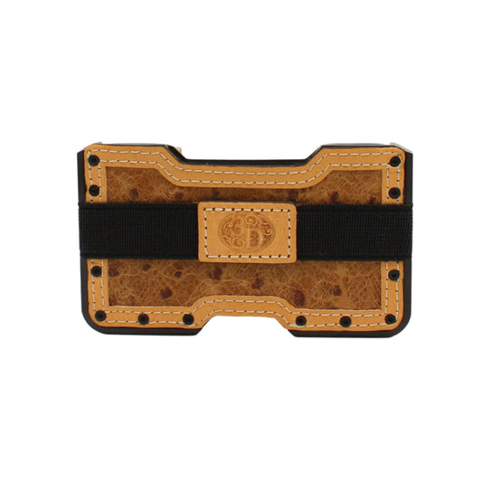 Men's 3D Tan Genuine Leather Ostrich Print Smart Wallet D250002208 - Crazy House Western Wear