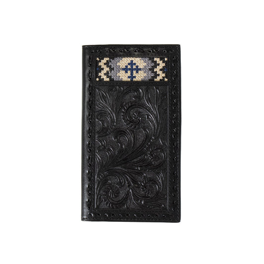 Men's Black Genuine Leather Rodeo Style Wallet D250007201 - Crazy House Western Wear