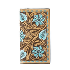 Men's Brown Genuine Leather with Turquoise Accent Wallet D250007802 - Crazy House Western Wear