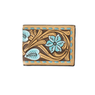 Men's 3D Bifold Genuine Leather Hand Tooled Floral Design Wallet