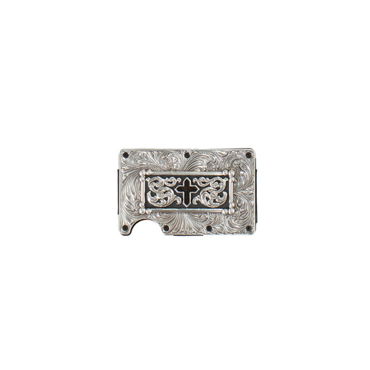 Men's 3D Black and Silver Utility Style Wallet D250008965 - Crazy House Western Wear