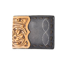 Men's 3D Bifold Flip Style Black and Brown Genuine Leather Wallet D2500124107 - Crazy House Western Wear