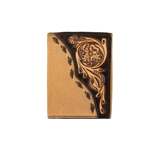 Men's 3D Trifold Style Tan Genuine Leather Wallet D250013608 - Crazy House Western Wear