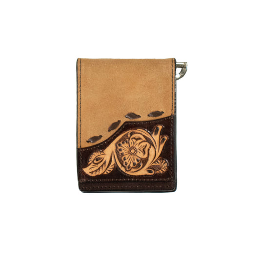 Men's 3D Bifold Money Clip Style Tan Genuine Leather WalletD250013808 - Crazy House Western Wear
