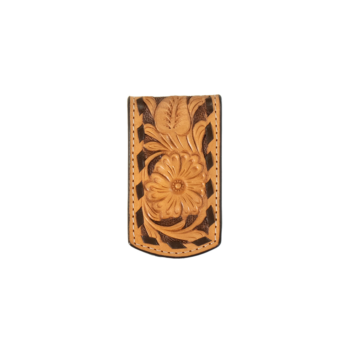 Men's 3D Tan Genuine Leather Money Clip D250014308 - Crazy House Western Wear