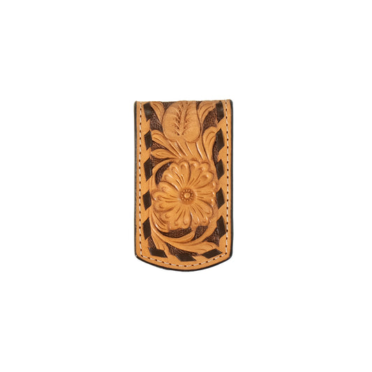 Men's 3D Tan Genuine Leather Money Clip D250014308 - Crazy House Western Wear