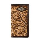 Men's 3D Brown Rodeo Style Tooled Wallet D250015702