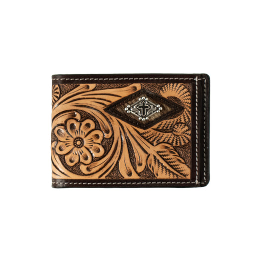 Men's 3D Bifold Money Clip Style Brown Wallet D250016002 - Crazy House Western Wear