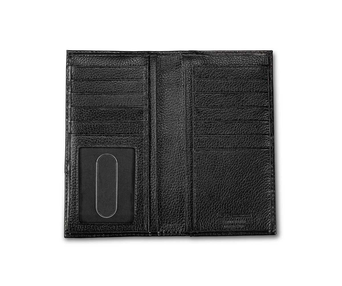 3D Men's Rodeo Style Black Basket Weave with Floral Tooled Overlay 