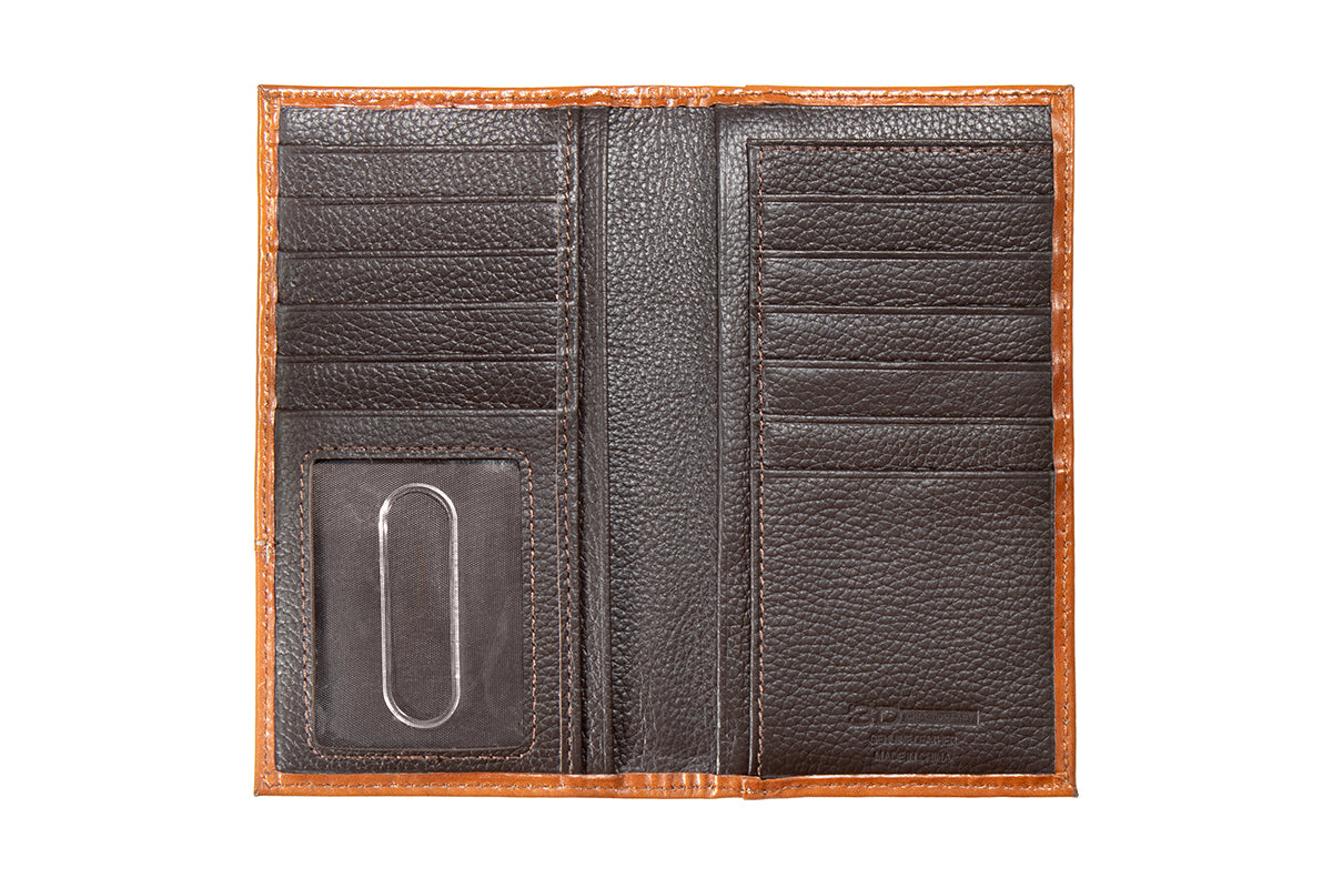 3D Men's Tan Floral and Basket Weave Rodeo Wallet 