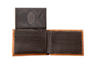 3D Men's Basket Weave Flower Tooled Bifold Wallet 