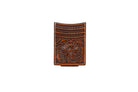 3D Men's Tan Basket Weave Overlay Money Clip Wallet 