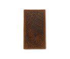 3D Men's Rodeo Style Flag and Floral Embossed Leather wallet 