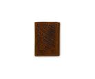 3D Men's Brown Fag Embossed Leather Trifold Wallet 