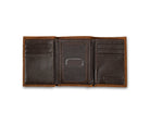 3D Men's Brown Fag Embossed Leather Trifold Wallet 