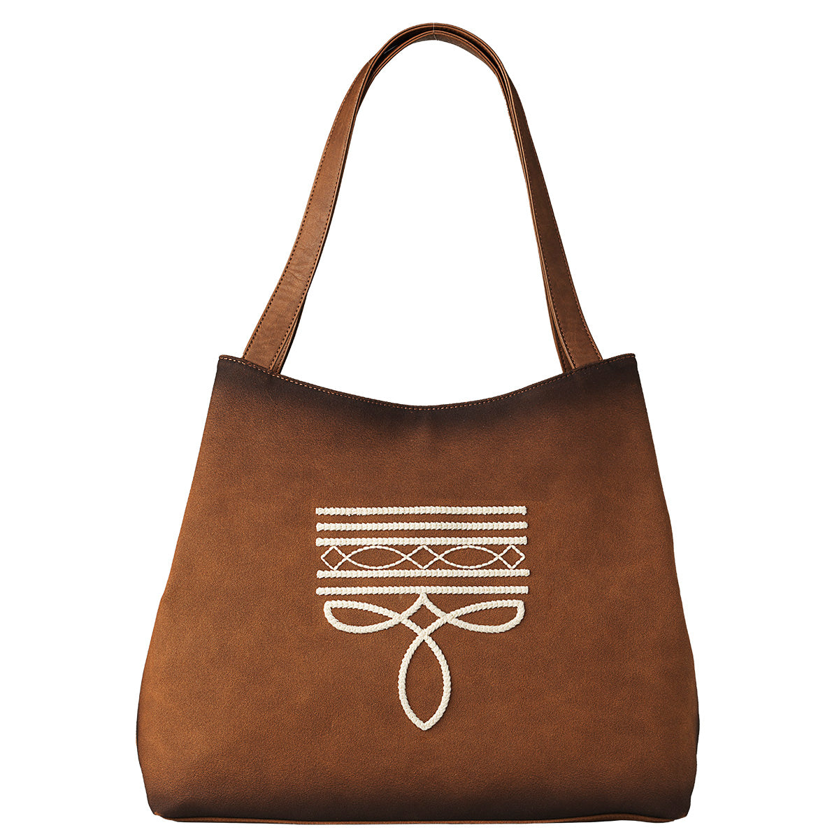 Women's Angel Ranch Brown Shoulder Bag with Boot Stitching D330011002