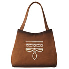 Women's Angel Ranch Brown Shoulder Bag with Boot Stitching D330011002
