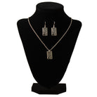 Women's Silver Strike Ace of Clubs Earring and Necklace Set D450023401