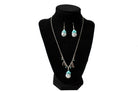 Women's Silver Strike Turquoise Pendant Necklace with Earrings D450024533