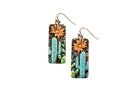 Women's Silver Strike Cactus and Flower Painted Earrings D460018497