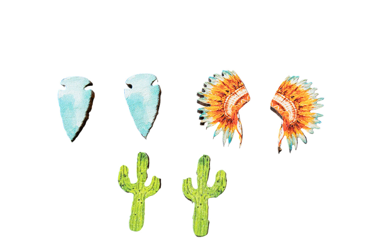 Women's Silver Strike Multi Colored 3 Piece Post Style Earrings D460018797