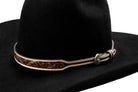 3D Brown tooled Leather Hatband 