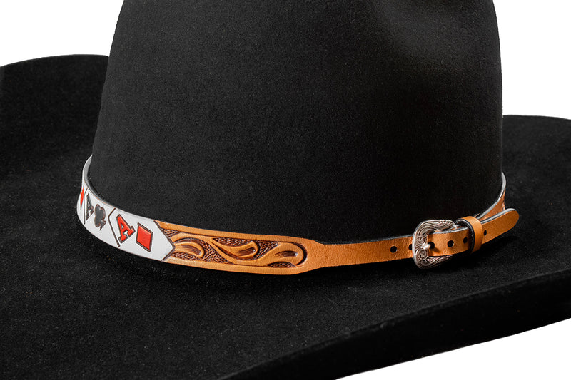 3D Men's Natural Ace Cards Hatband 