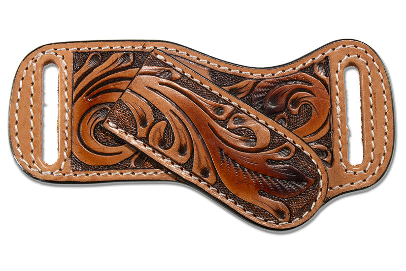 3D Men's Brown Tooled Leather Knife Sheath 