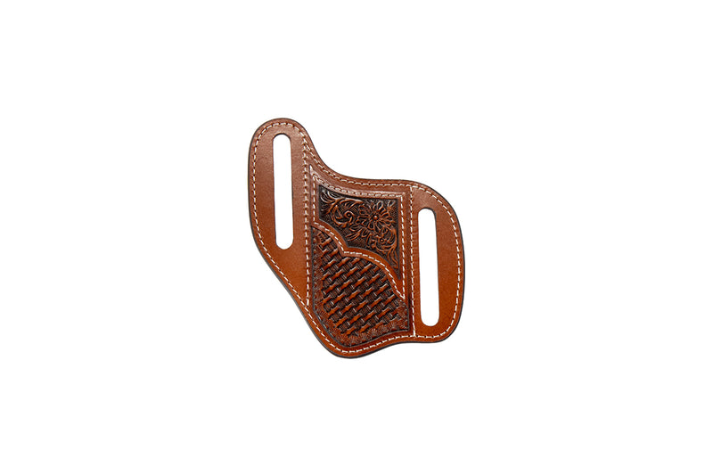 3D Men's Tan Floral and Basket Weave Knife Sheath 