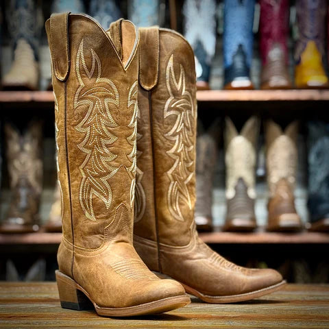 Women's Tanner Mark Brown Round Toe Boots TML205386