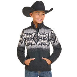 Boy's Panhandle Aztec Berber Quarter Zip Pullover 