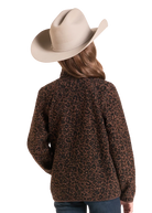 Panhandle Slim Girl's Cheetah Quarter Zip Pullover DG91C09294