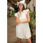 Women's ee:some Snow Washed Button Down Mini Dress DK14205 - Crazy House Western Wear