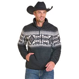Men's Panhandle Fleece Border Aztec Pullover DM91C06185