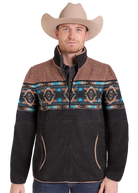 Panhandle Men's Turquoise Border Berber Pullover DM91C09254