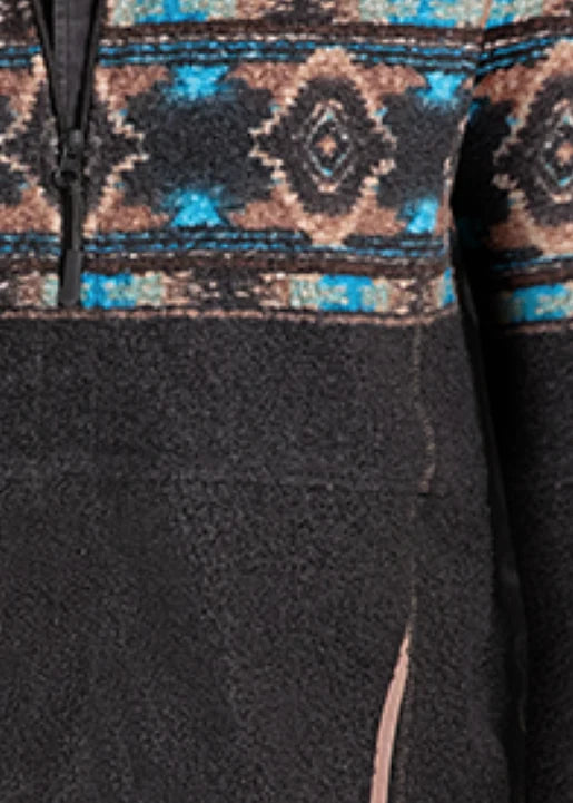 Panhandle Men's Turquoise Border Berber Pullover DM91C09254
