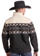 Panhandle Men's Black Aztec Border Pullover DM91C09258