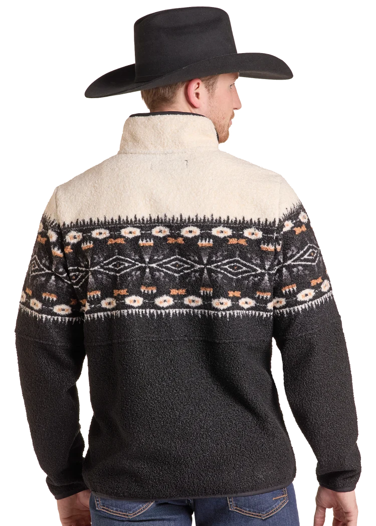 Panhandle Men's Black Aztec Border Pullover DM91C09258